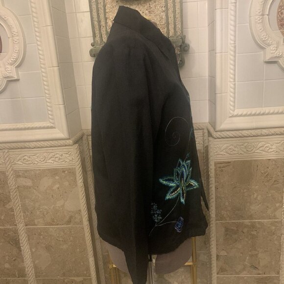 Good Clothes. Sz Large. Embroidered Beaded Long Sleeve Button Up. Jacket. B85. - Picture 3 of 4